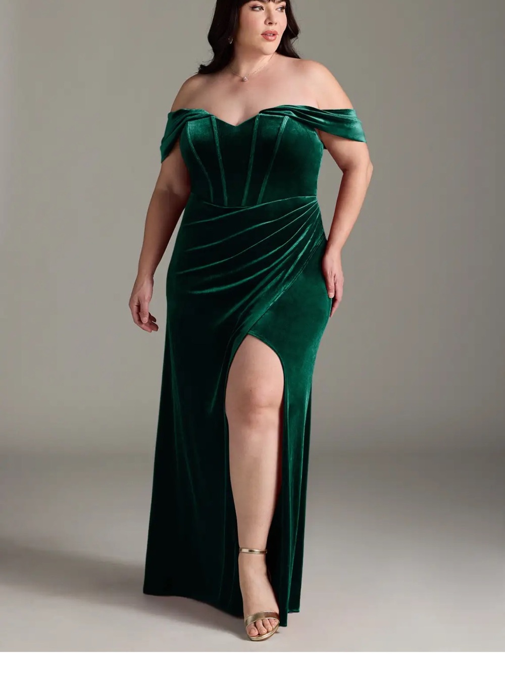 Azazie Jas Emerald Green Velvet Gown Multiple Ways to Wear